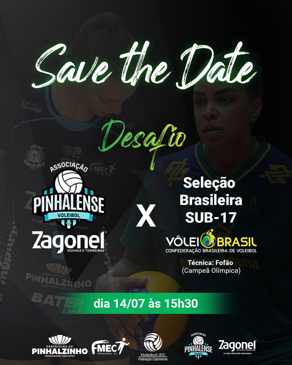 Seleção brasileira sub-17 fará amistoso contra a Pinhalense/Zagonel Voleibol (Foto: Divulgação)