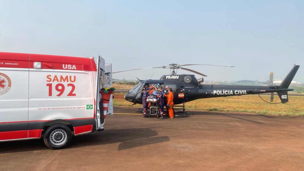 Aeronave transferiu morador (Foto: Divulgação)