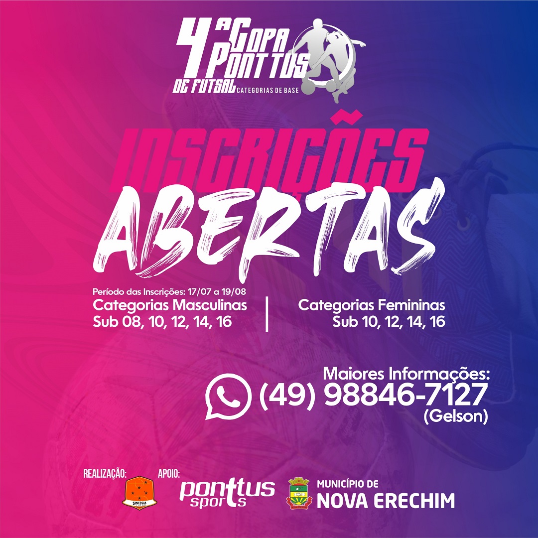 Abertas as inscrições para a 4ª Copa Ponttus de Futsal