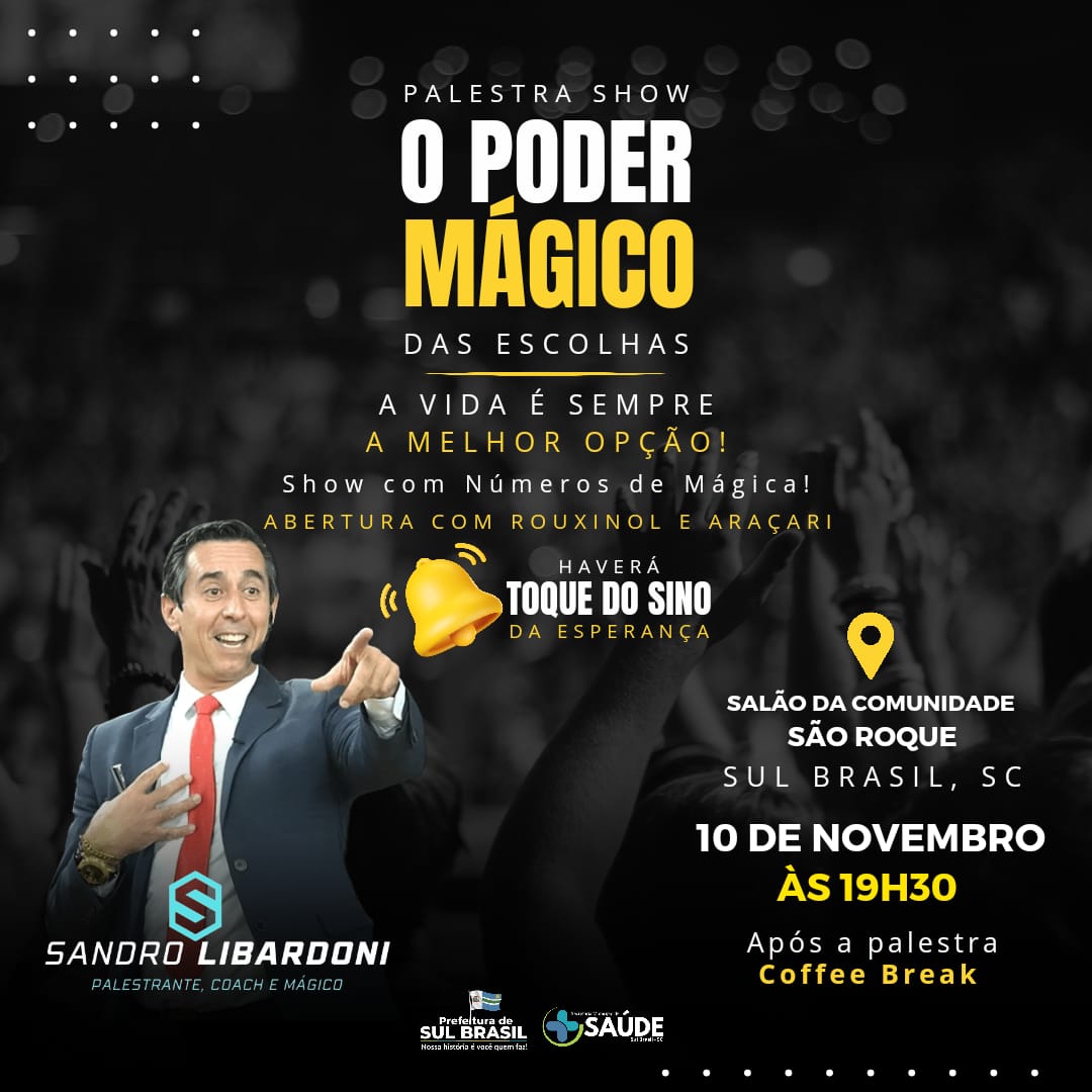 Sul Brasil terá palestra show gratuita nesta sexta-feira (10)