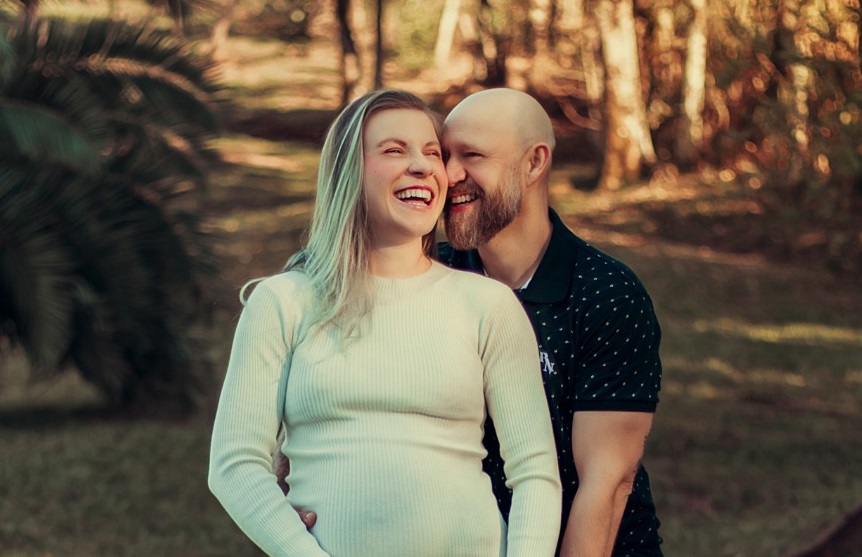 Márcia e o esposo foram a SP para salvar bebê (Foto: Arquivo pessoal)