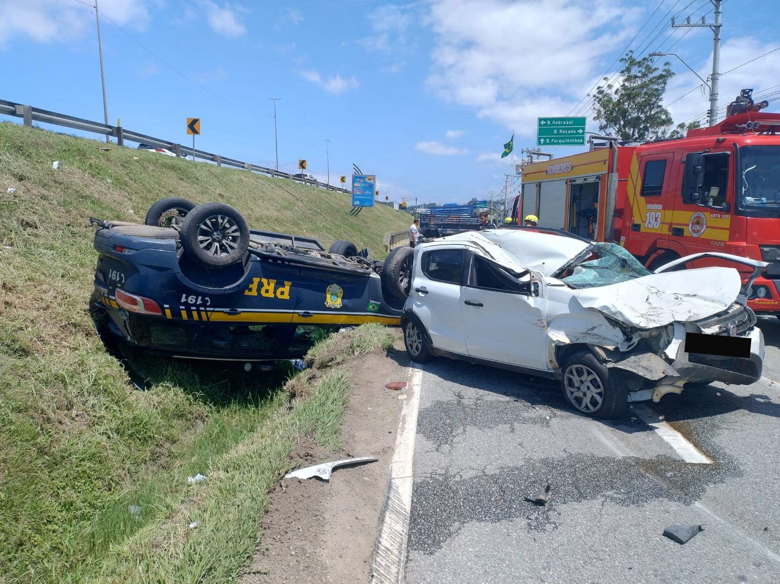 Acidente foi registrado em São José (Foto: Corpo de Bombeiros)