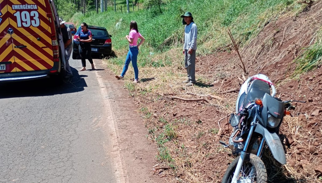 Motociclista fica ferido após acidente na SC-159 em Nova Erechim