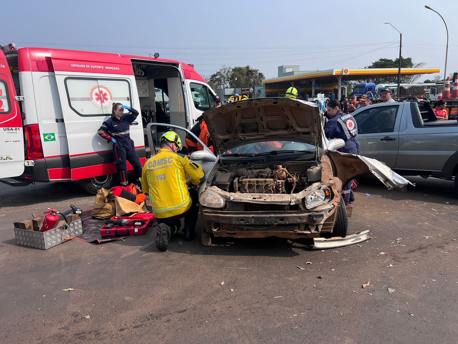 Acidente interrompe a BR-282 entre Nova Itaberaba e Chapecó