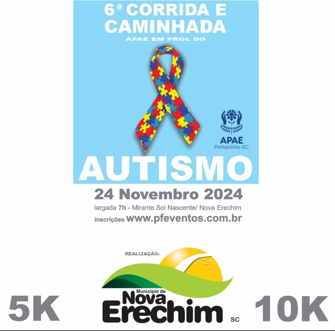 Corrida e caminhada em prol a Apae será realizada no dia 24 de novembro