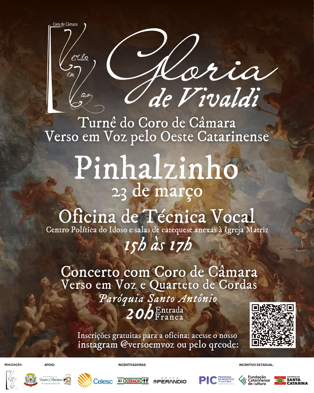 Turnê Glória de Vivaldi se apresentará em Pinhalzinho